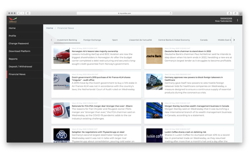 Client CRM, Emirates Mutual Funds Exchange screenshot 2
